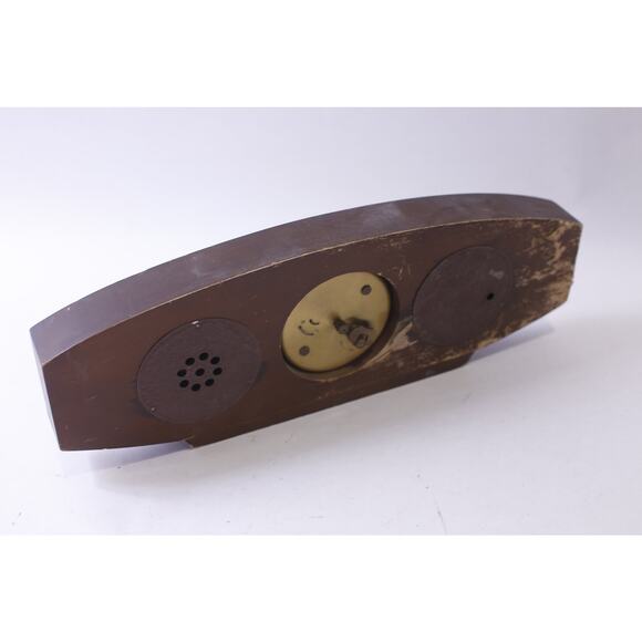 Vintage Tabletop Weather Station, Clock, Thermometer, Barometer, Wooden, - Picture 3 of 5